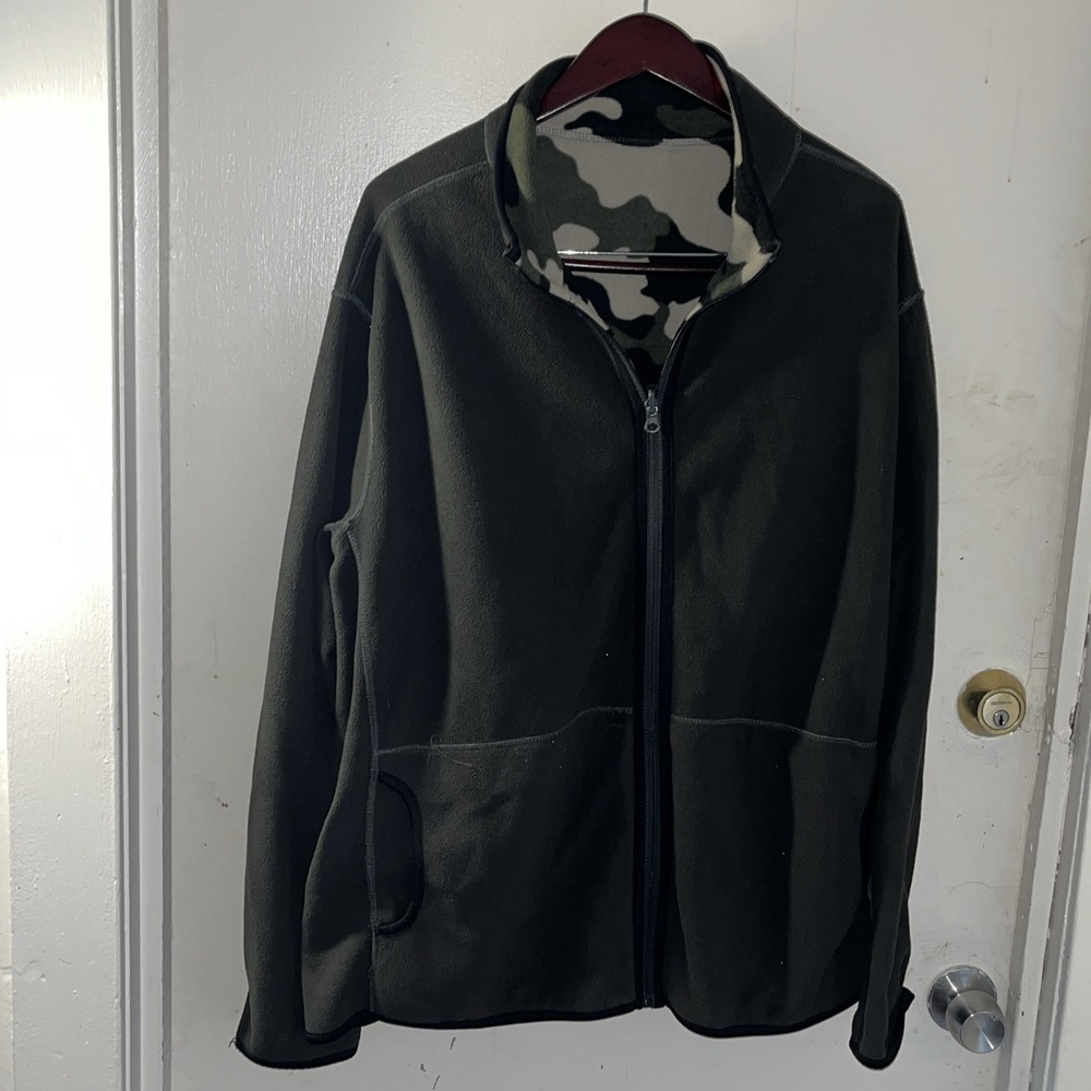 Faded Glory Jacket Fleece Reversible Brown/Camoflauge Size 2XL